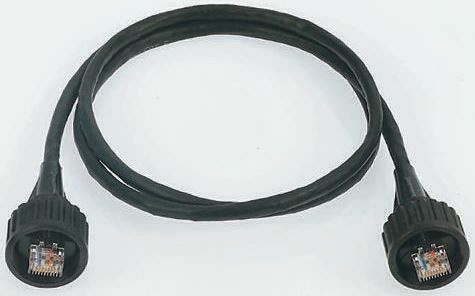 Brad from Molex, 3m Cat5e, Black RJ45 to Male RJ45 Male, F/UTP Shielded, Terminated PUR Sheath