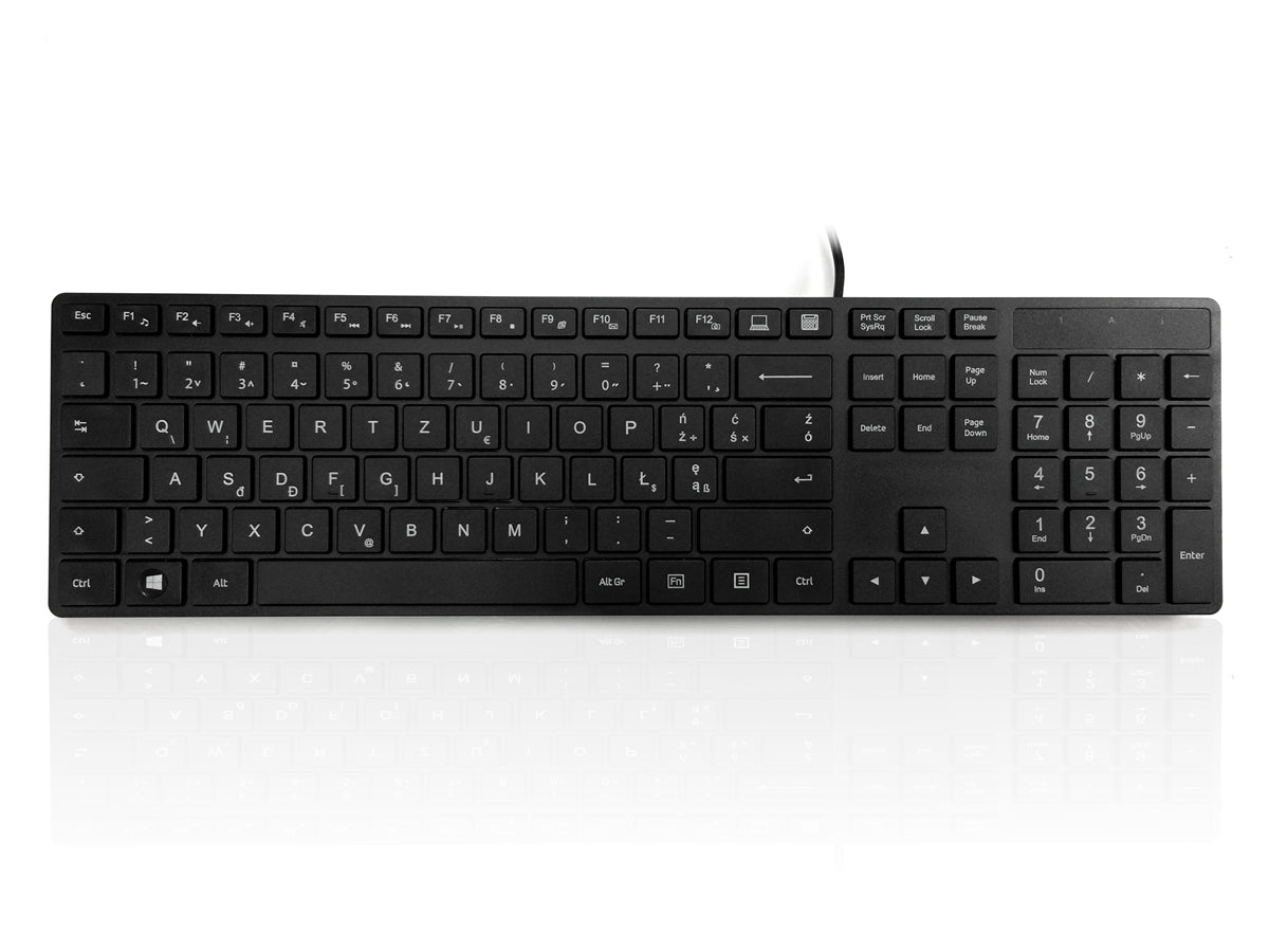 Ceratech KYBAC301-UBLK-PL Wired USB Compact Keyboard, QWERTY, Black