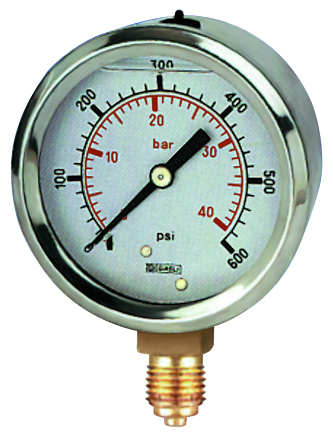 RS PRO BSP 1/4 Analogue Pressure Gauge 15psi Bottom Entry 63mm Outside Diameter