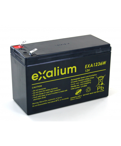 Exalium 12V F2 Lead Acid Battery, 9Ah