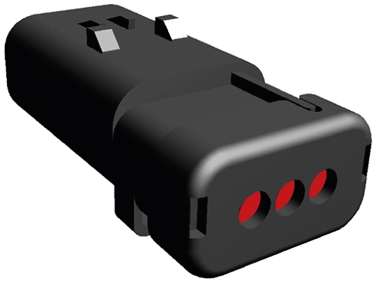 TE Connectivity, AMPSEAL 16 Automotive Connector Plug Red Clip Mount 3 Way 776535-1