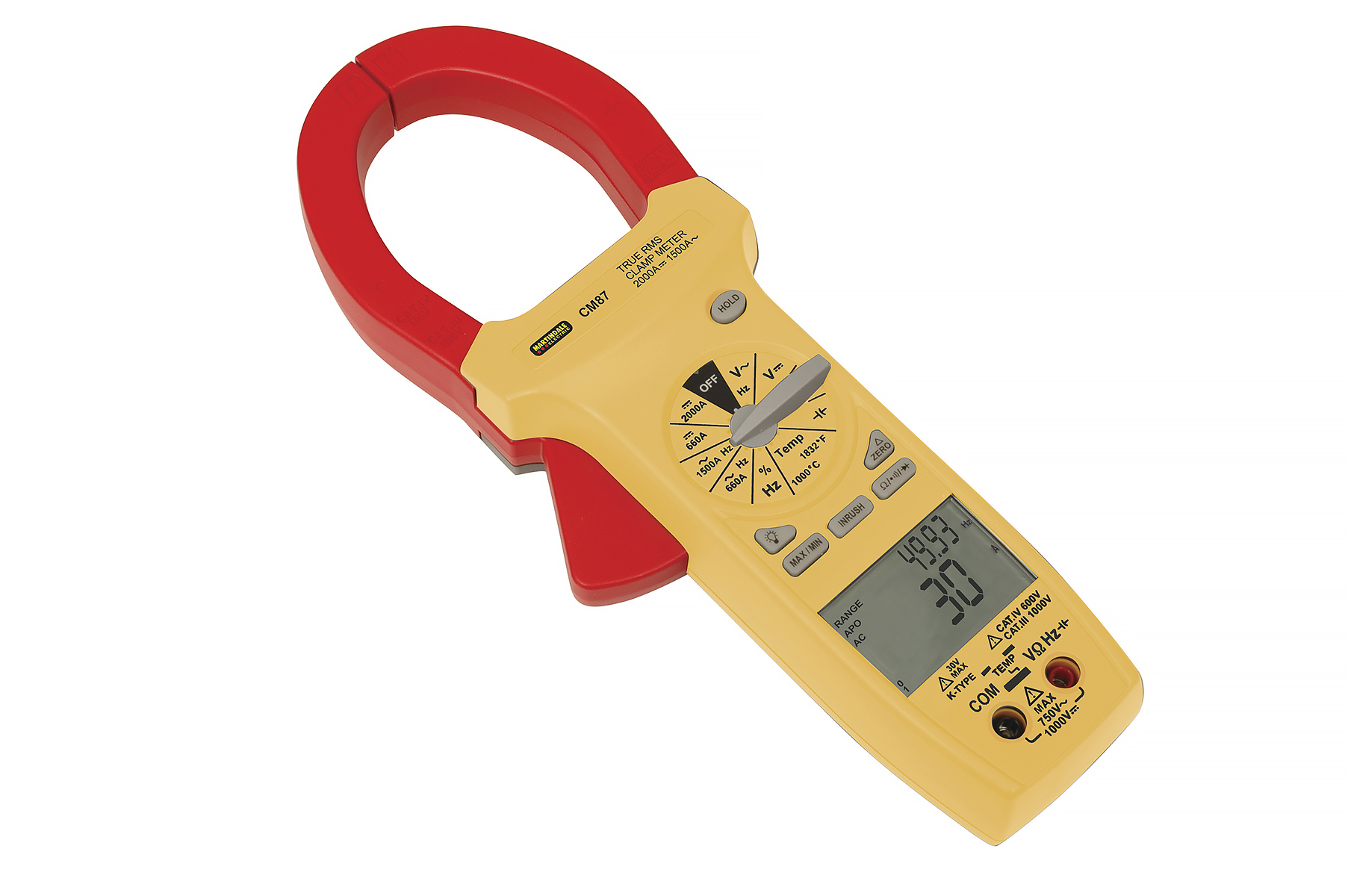 Martindale MARCM87 Clamp Meter, 2000 A dc 1500 A ac 1000 V 750 V ac CAT II, CAT III, CAT IV