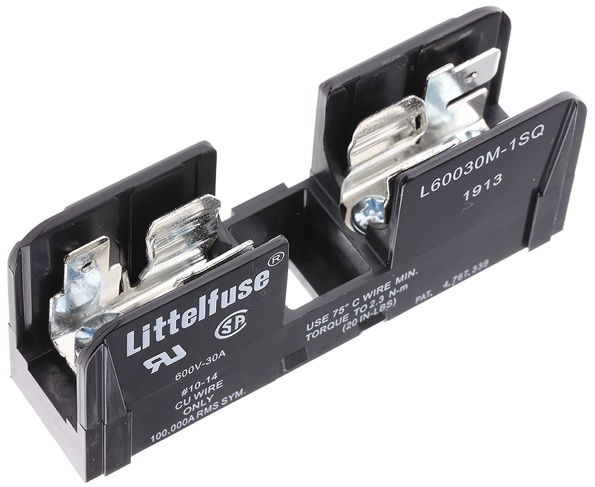 Littelfuse 30A Rail Mount Fuse Holder for 10 x 38mm Fuse, 1P, 600V ac