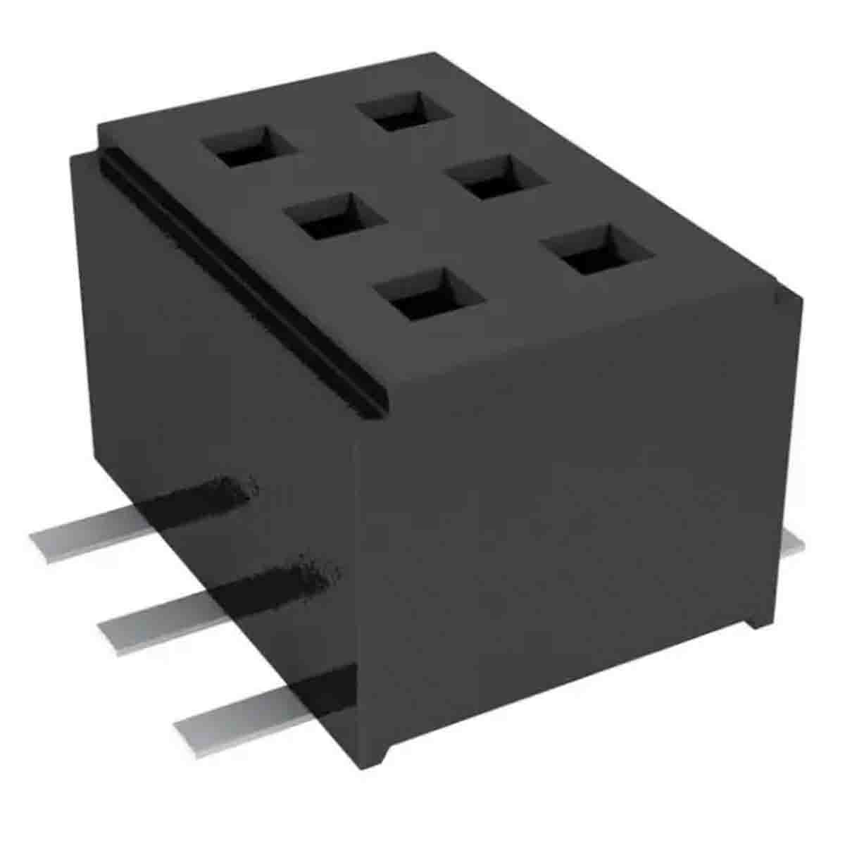 Samtec CLM Series Vertical Surface Mount PCB Socket, 3-Contact, 2-Row, 1mm Pitch, Press-In Termination