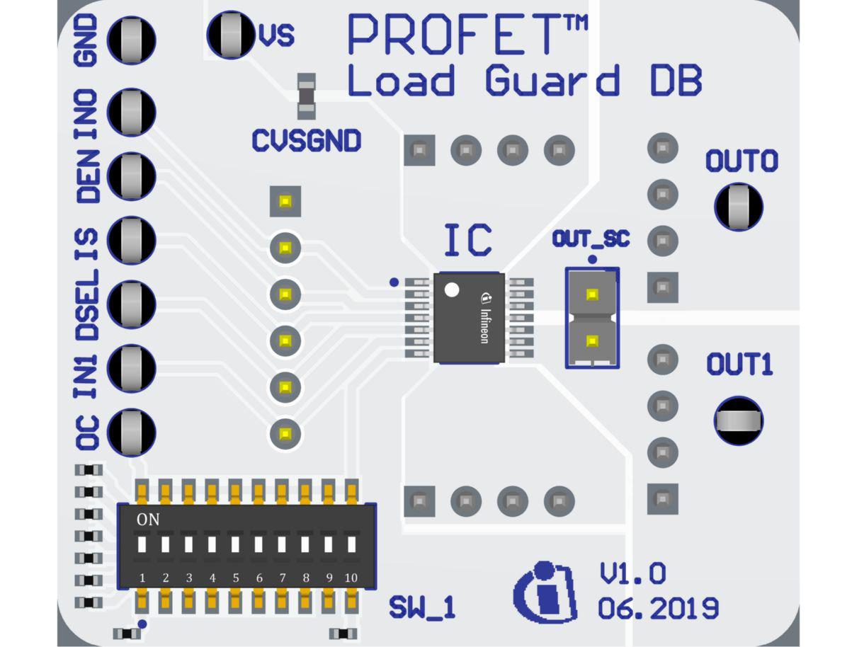 Infineon BTG7050-2EPL DAUGH BRD Evaluation Board for Power Switch for PROFET Motherboad