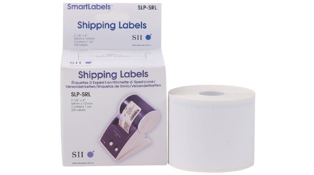 Seiko Instruments SLP White Label Roll, 54mm Width, 101mm Height, 220Per Roll Qty