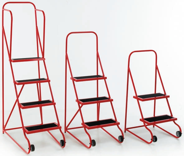 RS PRO 2 Tread Steel Steps 0.5m Platform Height, Red