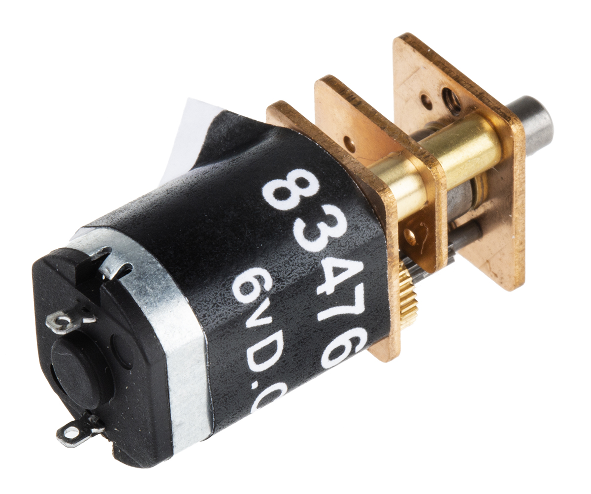 RS PRO Brushed Geared DC Geared Motor, 0.46 W, 6 V dc, 24 gcm, 1800 rpm, 3mm Shaft Diameter