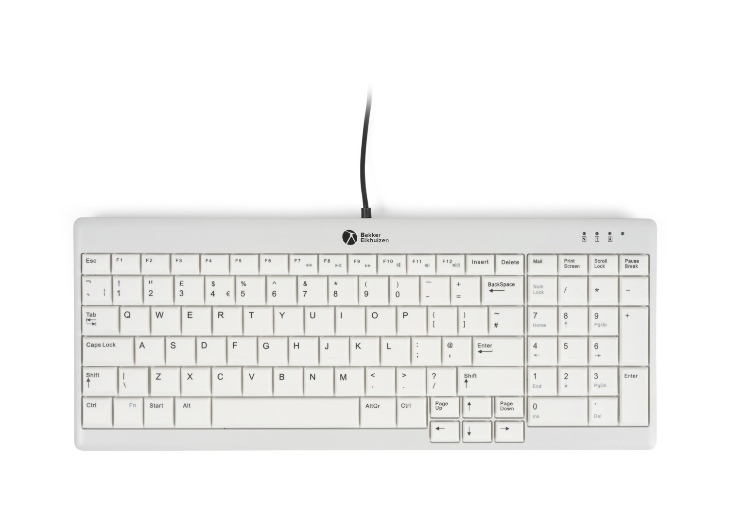 Bakker Elkhuizen BNEU960V2UK Wired Wired Compact Keyboard, QWERTY (UK), Grey