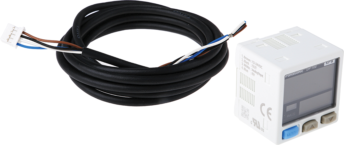 Panasonic Pressure Sensor, -1bar Min, 1bar Max, 2x PNP-NO/NC Output, Relative Reading