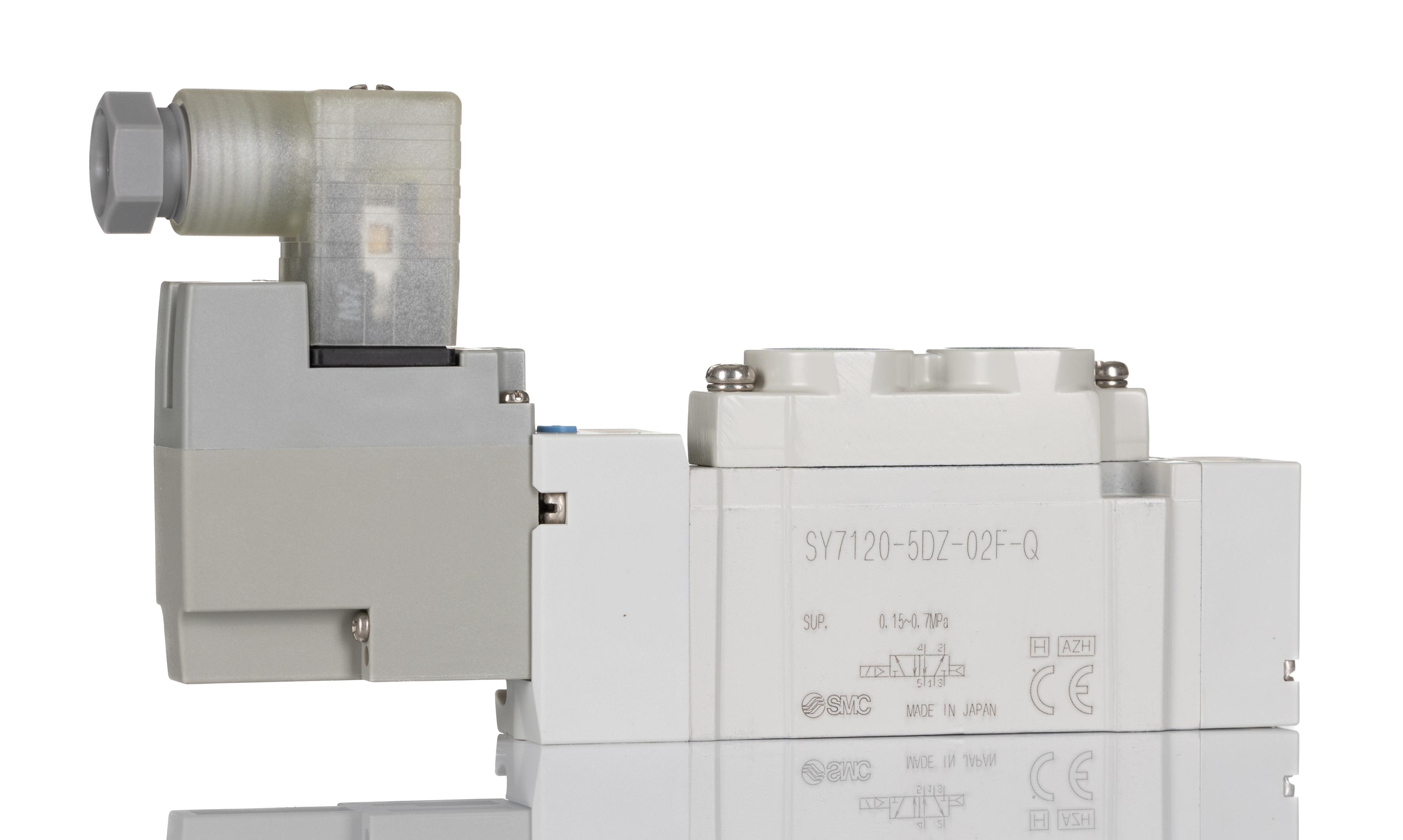 SMC 5/2 Pneumatic Solenoid Valve - Solenoid/Pilot G 1/4 SY7000 Series 24V dc