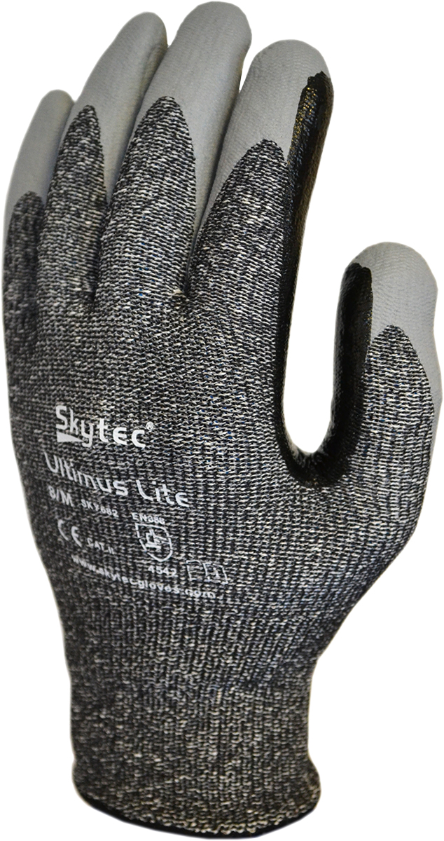 Skytec Ultimus Grey Nylon Fibreglass, High Performance Polyethylene Work Gloves, Size 8, Nitrile Coating
