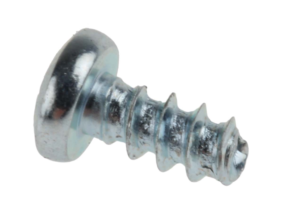 RS PRO Bright Zinc Plated Steel Pan Head Thread Forming Screw, N°4 x 1/4in Long 6mm Long