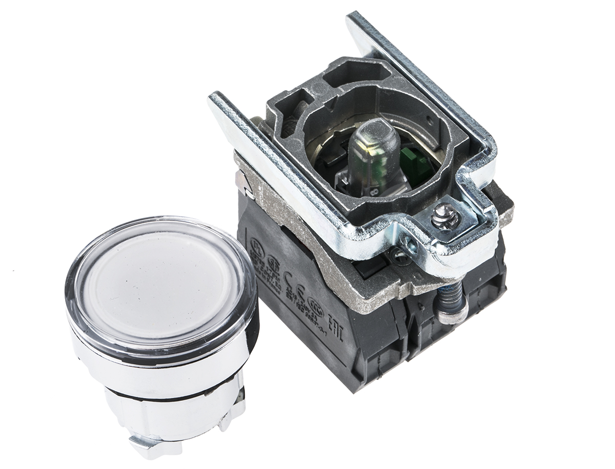 Schneider Electric Harmony XB4 Series Illuminated Push Button, Panel Mount, 22mm Cutout, SPDT