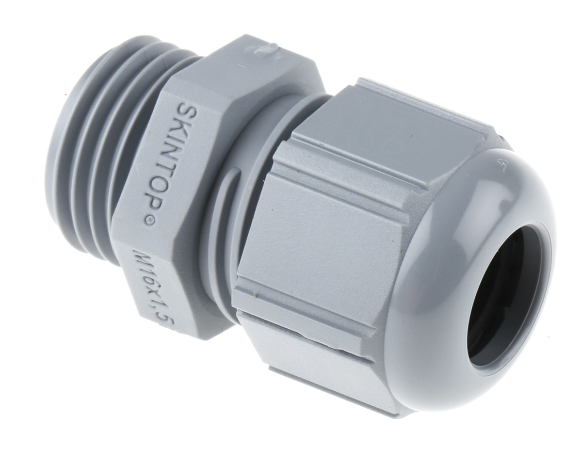 Lapp SKINTOP Series Grey Polyamide Cable Gland, M16 Thread, 4mm min., 10mm max., IP66, IP68, IP69K