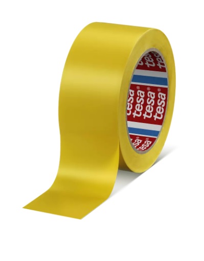Tesa 60760 Yellow Soft PVC 33m Hazard Tape, 0.15mm Thickness
