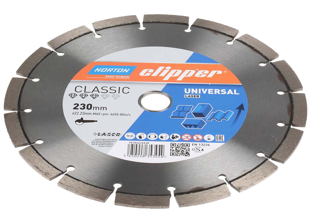 Norton Diamond Cutting Disc, 230mm, 1 in pack