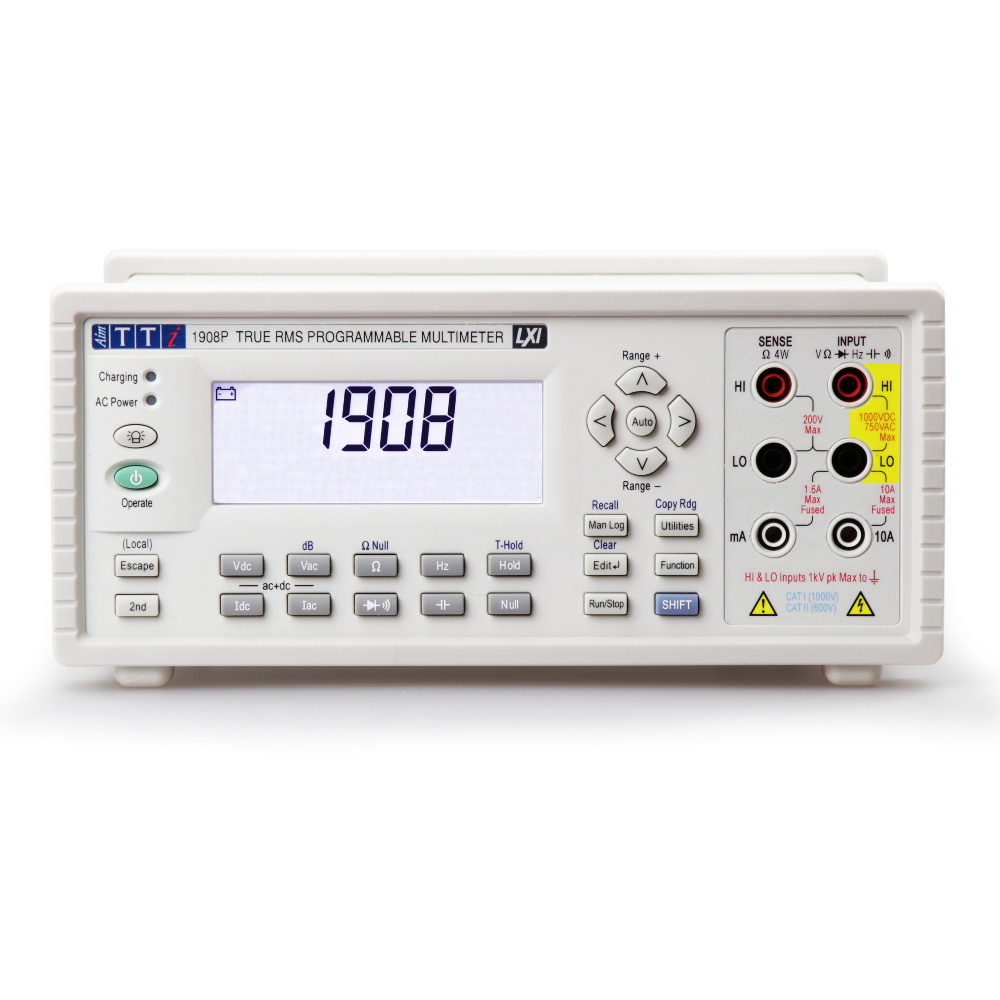 Aim-TTi 1908P Bench Digital Multimeter, True RMS, 10A ac Max, 10A dc Max, 1000V ac Max