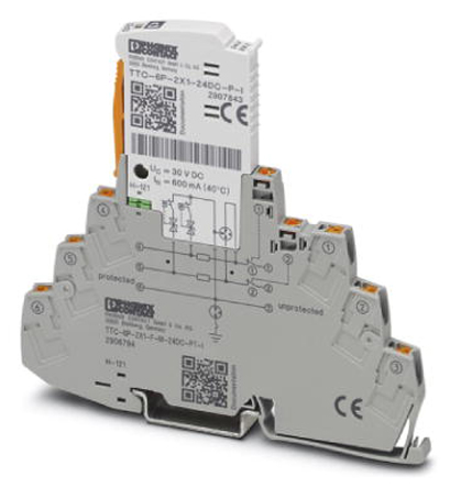 Phoenix Contact, TTC-6P-2X1-F-M-24DC-PT-I Surge Protector 30 V dc Maximum Voltage Rating 10kA Maximum Surge Current