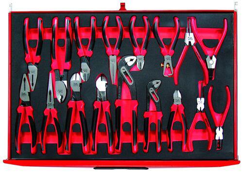 Teng Tools 17-Piece Plier Set, Angled, Bent, Flat, Straight Tip