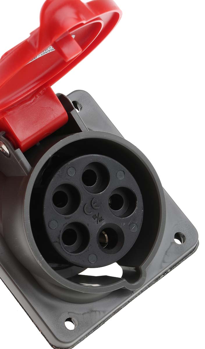 Legrand Red Panel Mount 3P + N + E Socket Socket, Rated At 16A