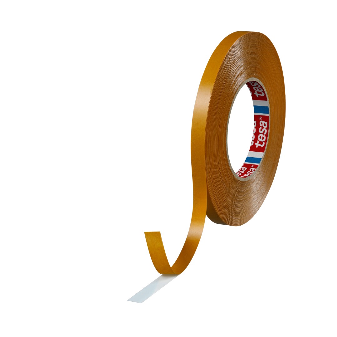 Tesa 04970-00148-00 White Double Sided Plastic Tape, 0.225mm Thick, 13,6 N/cm, PVC Backing, 12mm x 50m