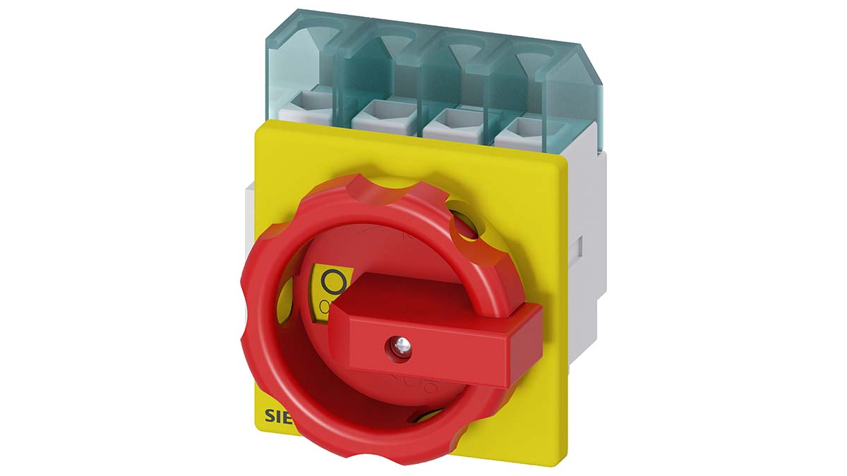 Siemens 4P Pole Front Panel Isolator Switch - 25A Maximum Current, 9.5kW Power Rating, IP65