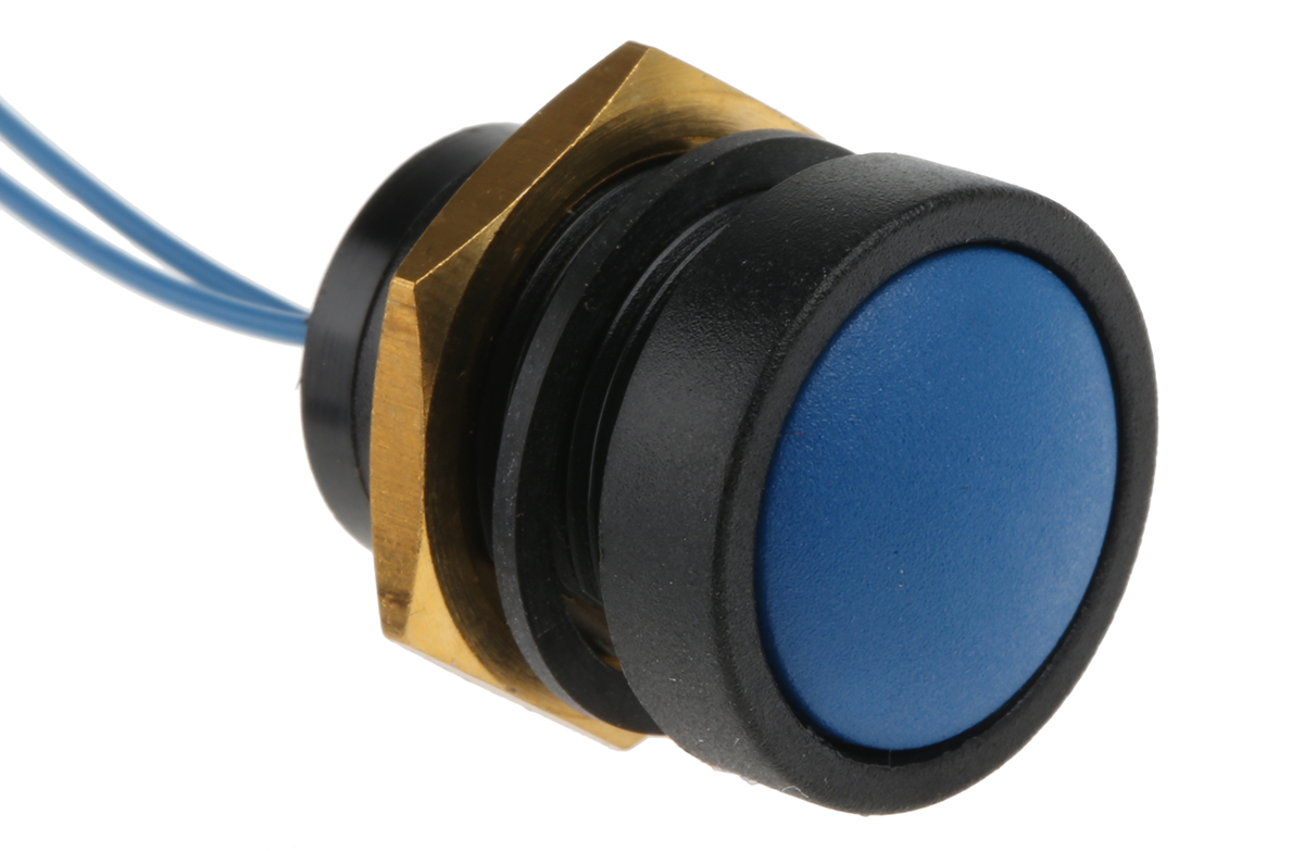 ITW Switches 49-59 Series Push Button Switch, Momentary, Panel Mount, 16mm Cutout, SPST, Clear LED, 250V ac, IP67