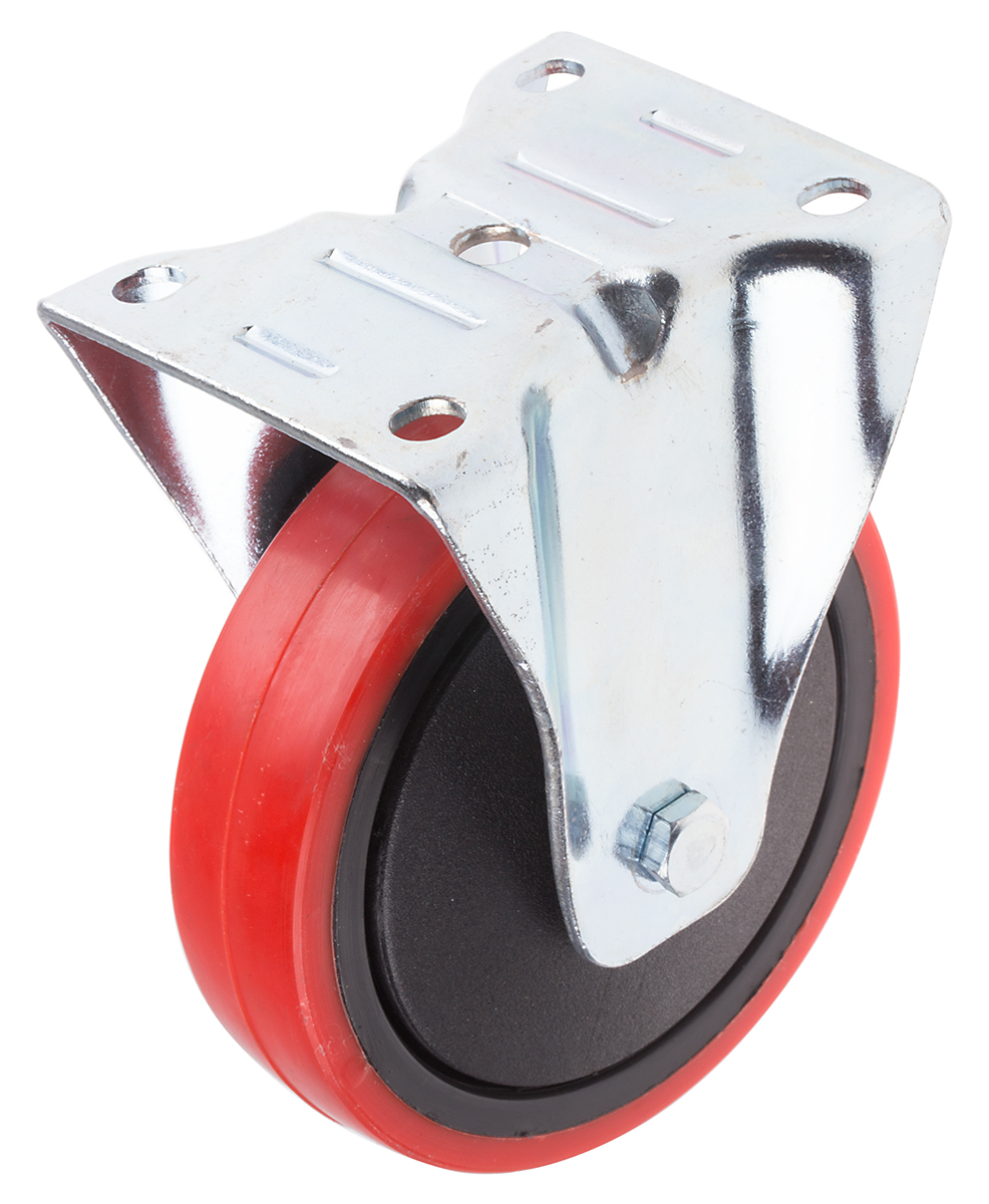 RS PRO Fixed Castor Wheel, 130kg Capacity, 125mm Wheel