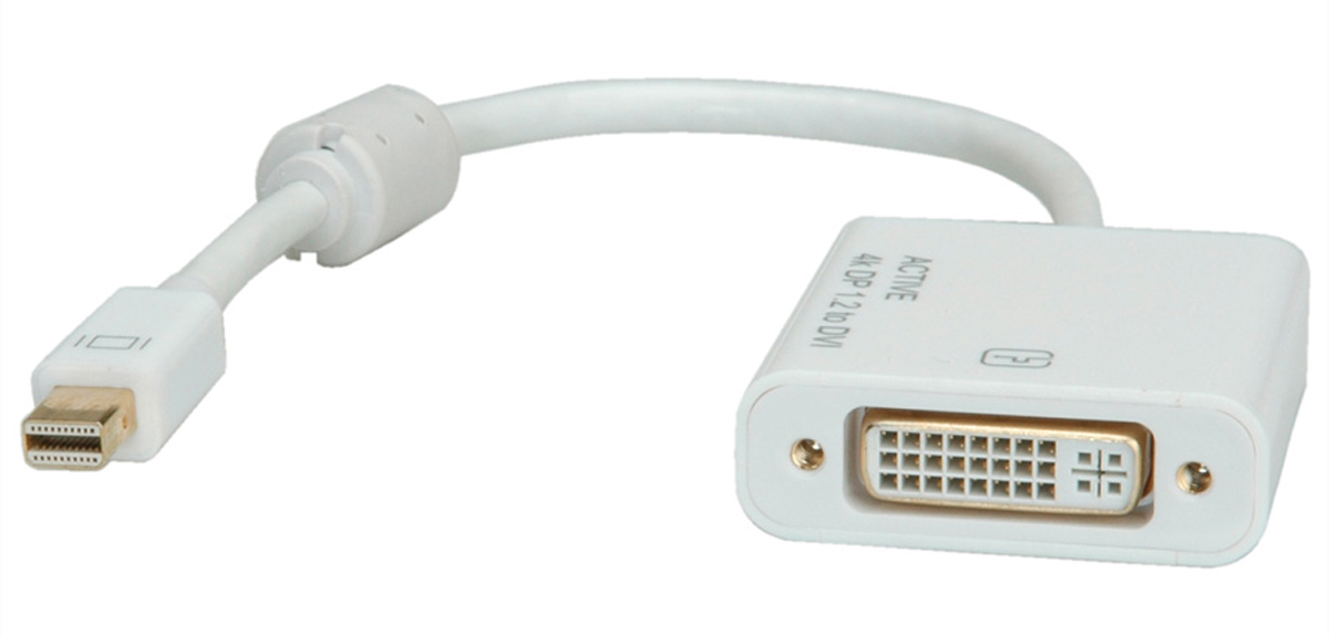 Roline Mini DisplayPort to DVI Adapter, 155mm Length - 3840 x 2160 Maximum Resolution