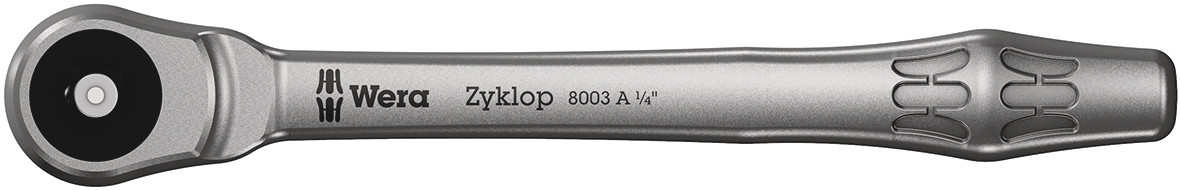 Wera Zyklop 1/4 in Square Ratchet with Ratchet Handle, 141 mm Overall