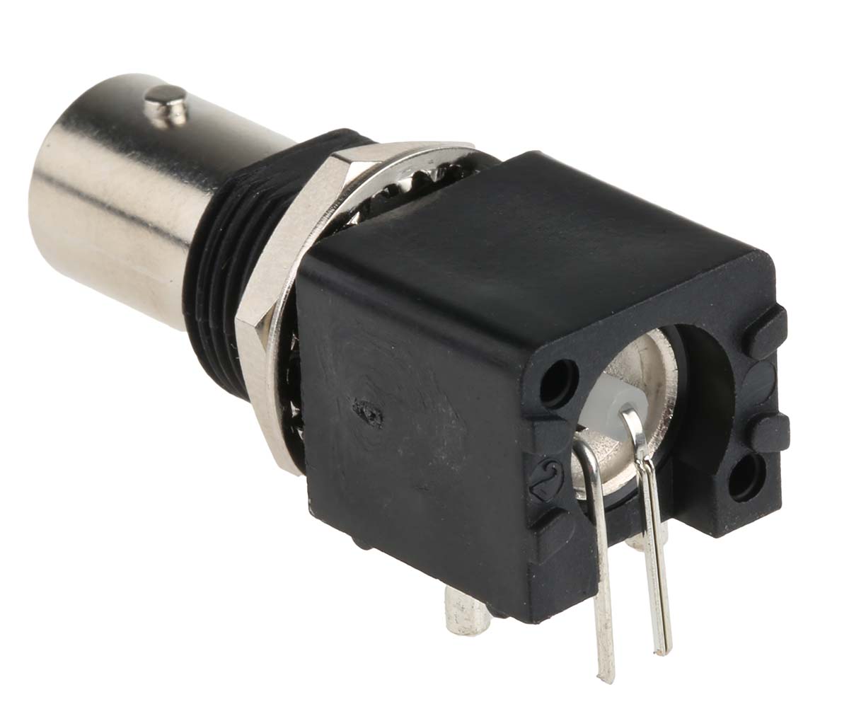 RS PRO, Jack PCB Mount BNC Connector, 50Ω, Through Hole Termination, Right Angle Body