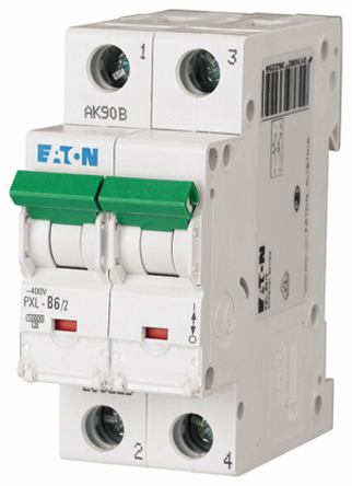 Eaton xPole PXL, S200 MCB, 2P, 6A Curve C, 400V AC, 48V DC, 10 kA Breaking Capacity