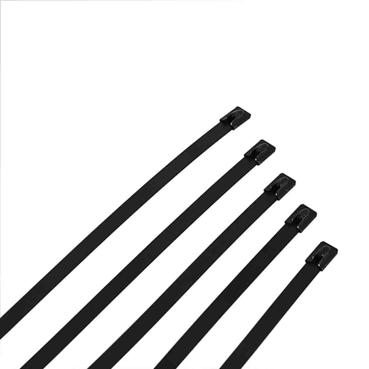 RS PRO Cable Tie, Ball Lock, 1.2m x 12 mm, Black 316 Stainless Steel, Pk-100