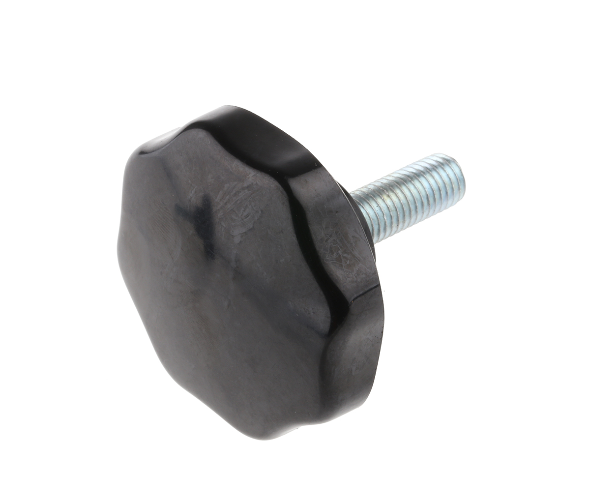 RS PRO Black Multiple Lobes Clamping Knob, M10, Threaded Stud