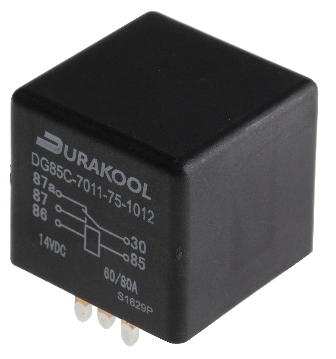 Durakool PCB Mount Power Relay, 12V dc Coil, 80A Switching Current, SPDT