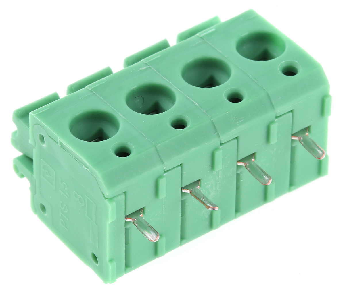 Phoenix Contact PTS 1.5/4-5.0-H Series PCB Terminal Block, 4-Contact, 5mm Pitch, Through Hole Mount, 1-Row, Spring Cage