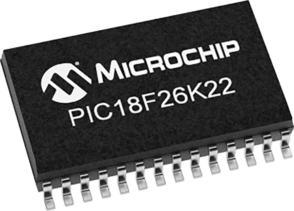 Microchip PIC18F26K22T-I/ML, 8 bit PIC, PIC18F2XK22 Microcontroller, 64 MHz, 64kB FLASH, 28-Pin QFN