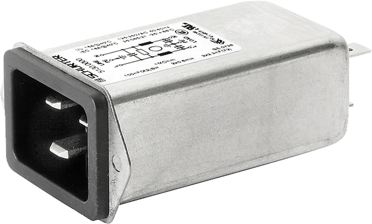Schurter 16A, 250 V ac Male Screw Filtered IEC Connector 5130.0000.21, Quick Connect