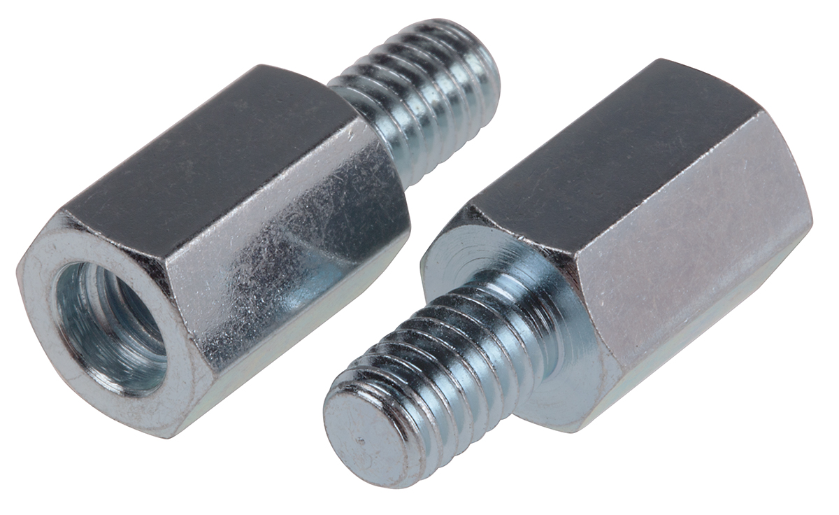 RS PRO Standoff, M6 x M6 Thread, 14mm Body, Steel, Male/Female, 10mm Stud