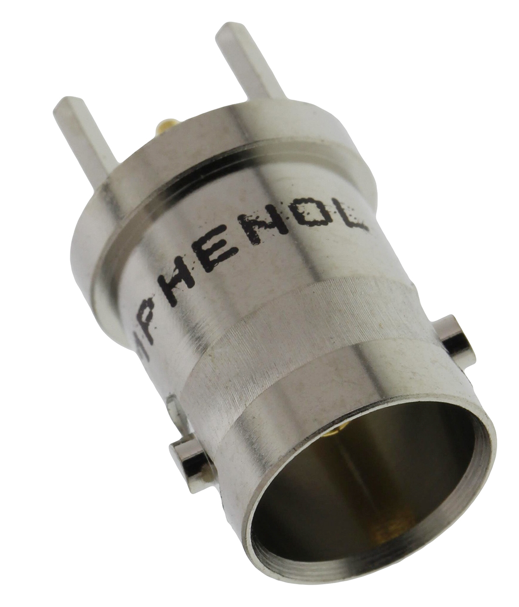 Amphenol RF, Jack PCB Mount BNC Connector, 75Ω, Through Hole Termination, Straight Body