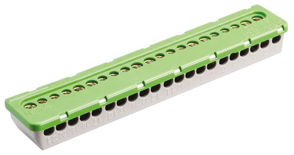 Entrelec MISTRAL65 Series Non-Fused Terminal Block, 21-Way, 100A, 6 mm², 16 mm² Wire, Screw Termination