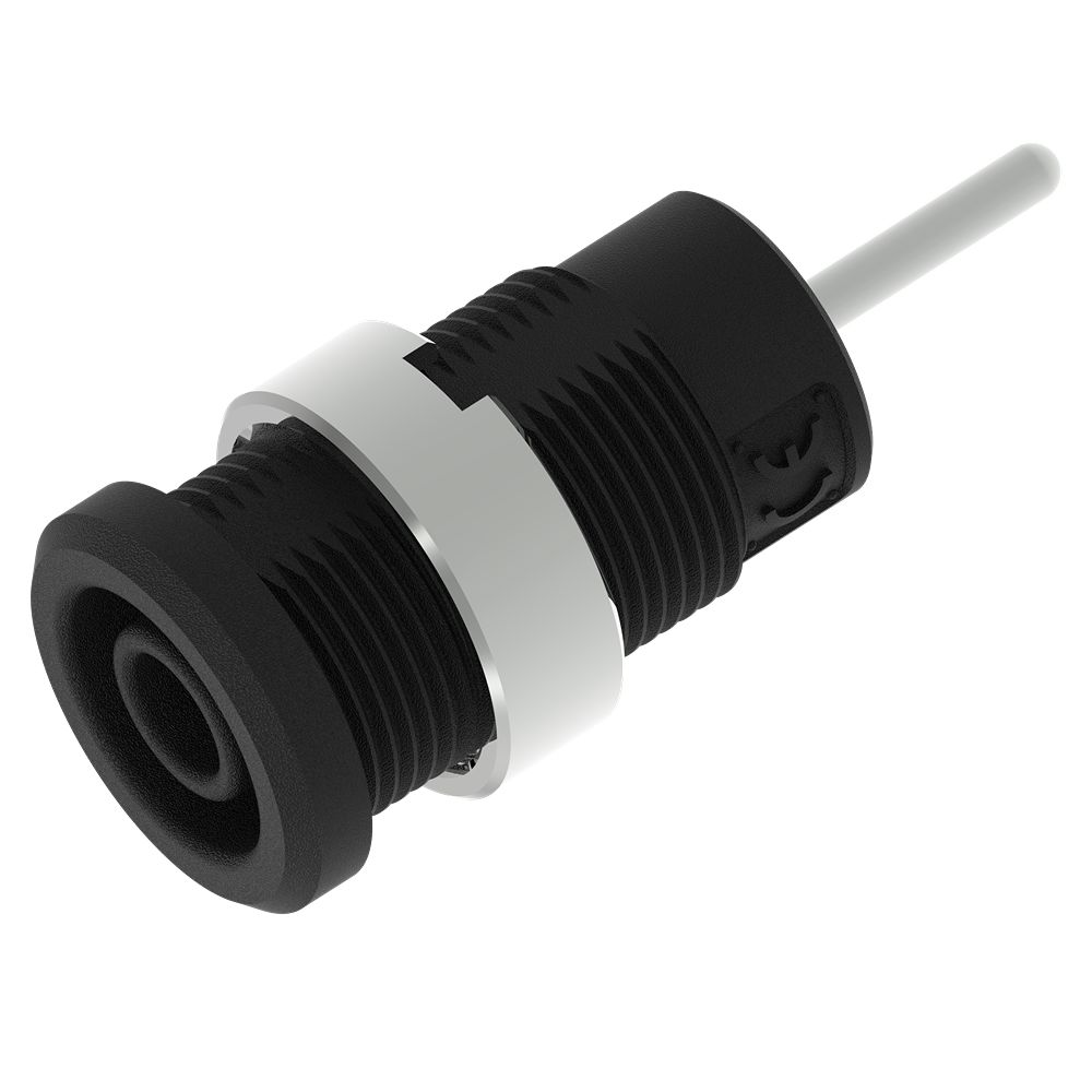Electro PJP Black Female Banana Socket, 4 mm Connector, Pin Termination, 36A, 1kV, Nickel Plating