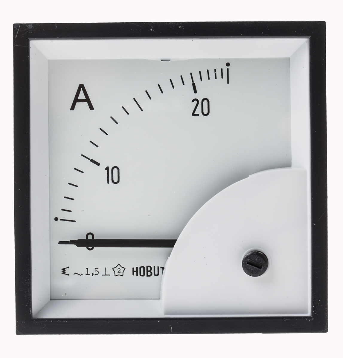 HOBUT D72SD Analogue Panel Ammeter 0/25A Direct Connected AC, 72mm x 72mm Moving Iron