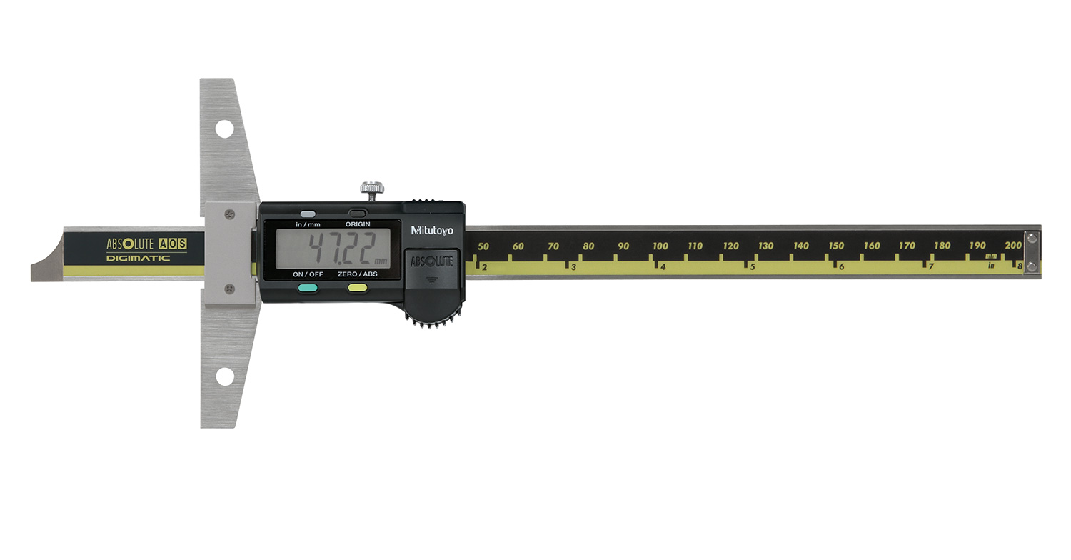 Mitutoyo 571-212-30 200mm Imperial & Metric Depth Gauge, Stainless Steel