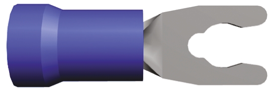 TE Connectivity PLASTI-GRIP Insulated Crimp Spade Connector, 1mm² to 2.6mm², 16AWG to 14AWG, M3.5 Stud Size Vinyl, Blue