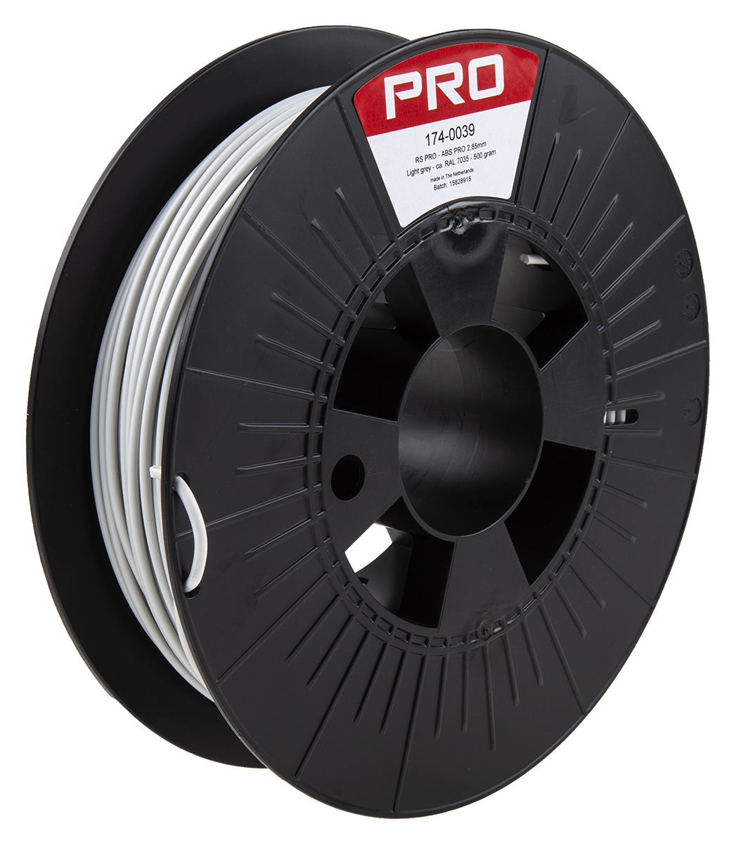 RS PRO 2.85mm Grey ABS-X 3D Printer Filament, 500g