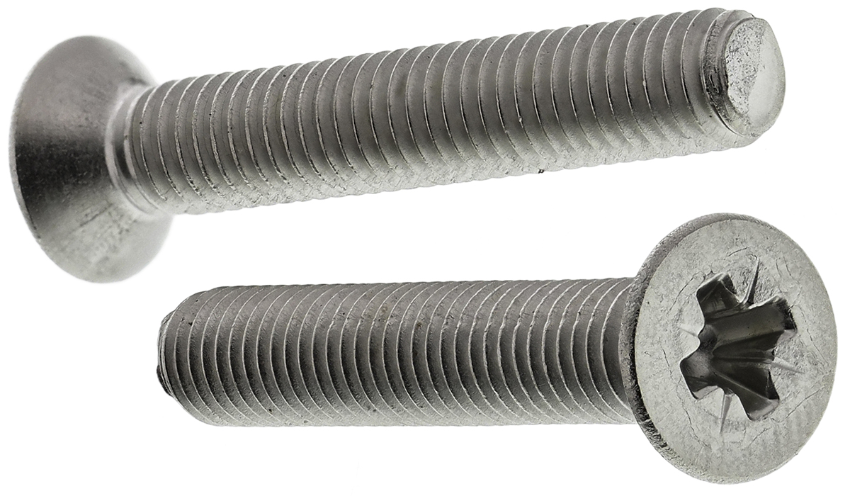 RS PRO Pozidriv M5 Countersunk A2 304 Stainless Steel Machine Screws DIN 965Z x 30.0mm