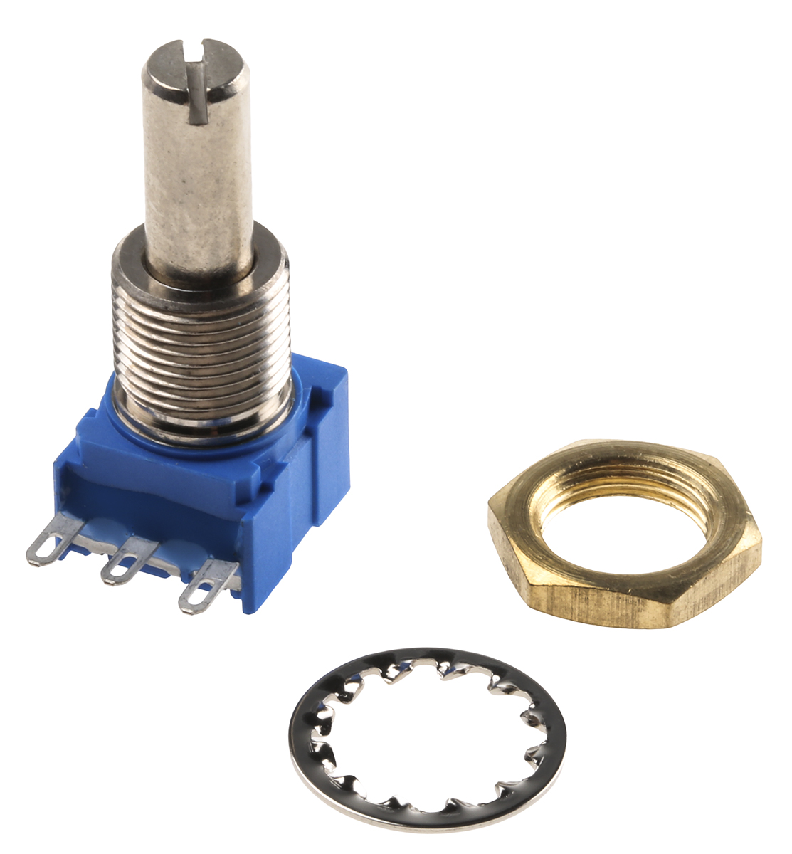 Bourns 53 10kΩ Rotary Potentiometer 1-Gang Panel Mount, 53RAD-R22-B15L