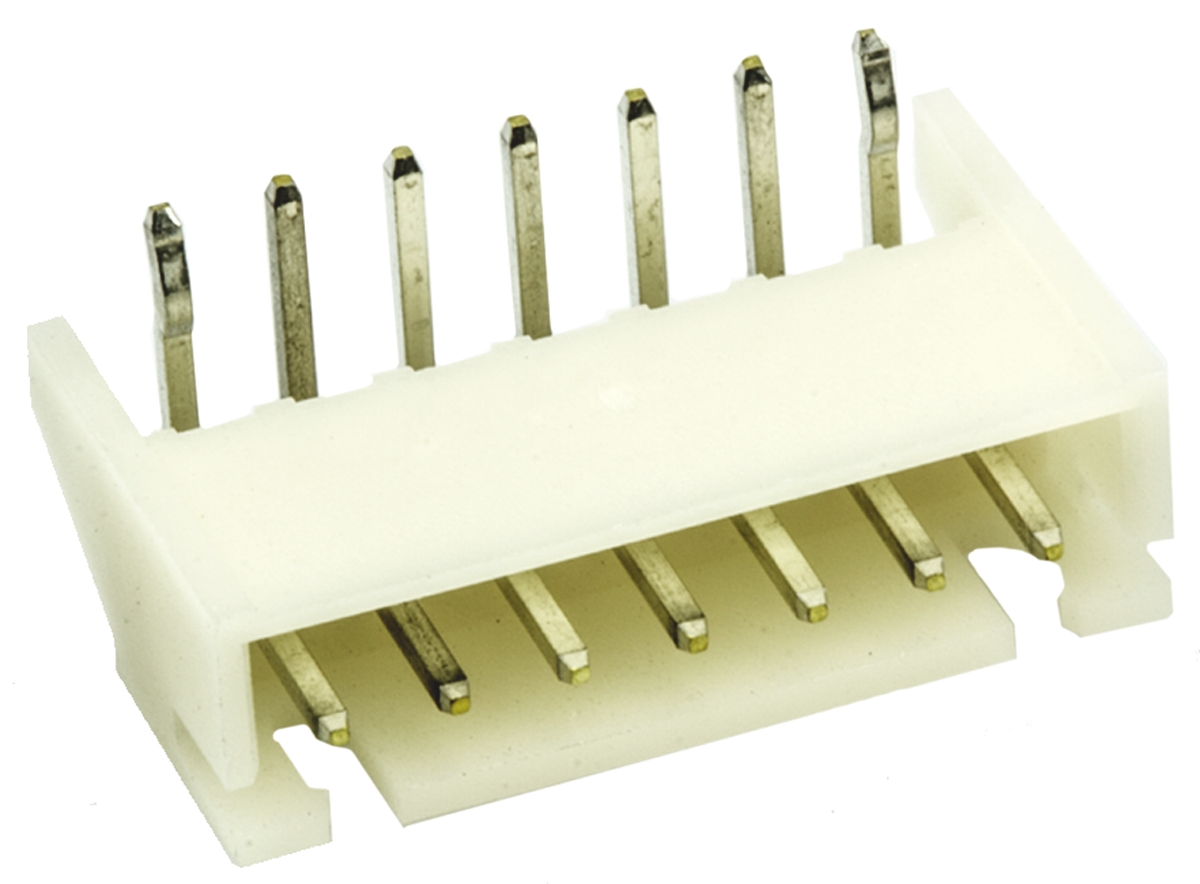 JST XH Series Right Angle Through Hole PCB Header, 7 Contact(s), 2.5 mm Pitch, 1 Row, Shrouded